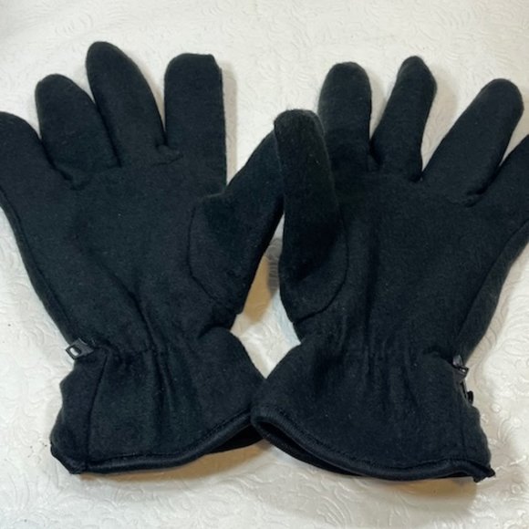 Black Soft Fleece Elastic Gloves USA Flag Large - Picture 3 of 12